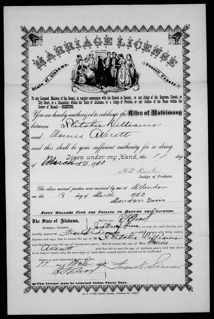 Marriage license