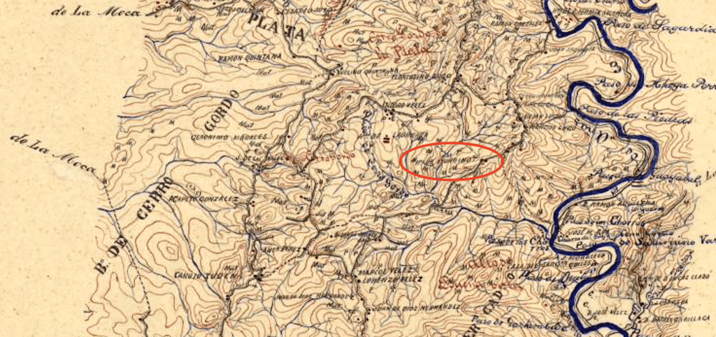 1893 Map of Cerro Gordo, Anasco