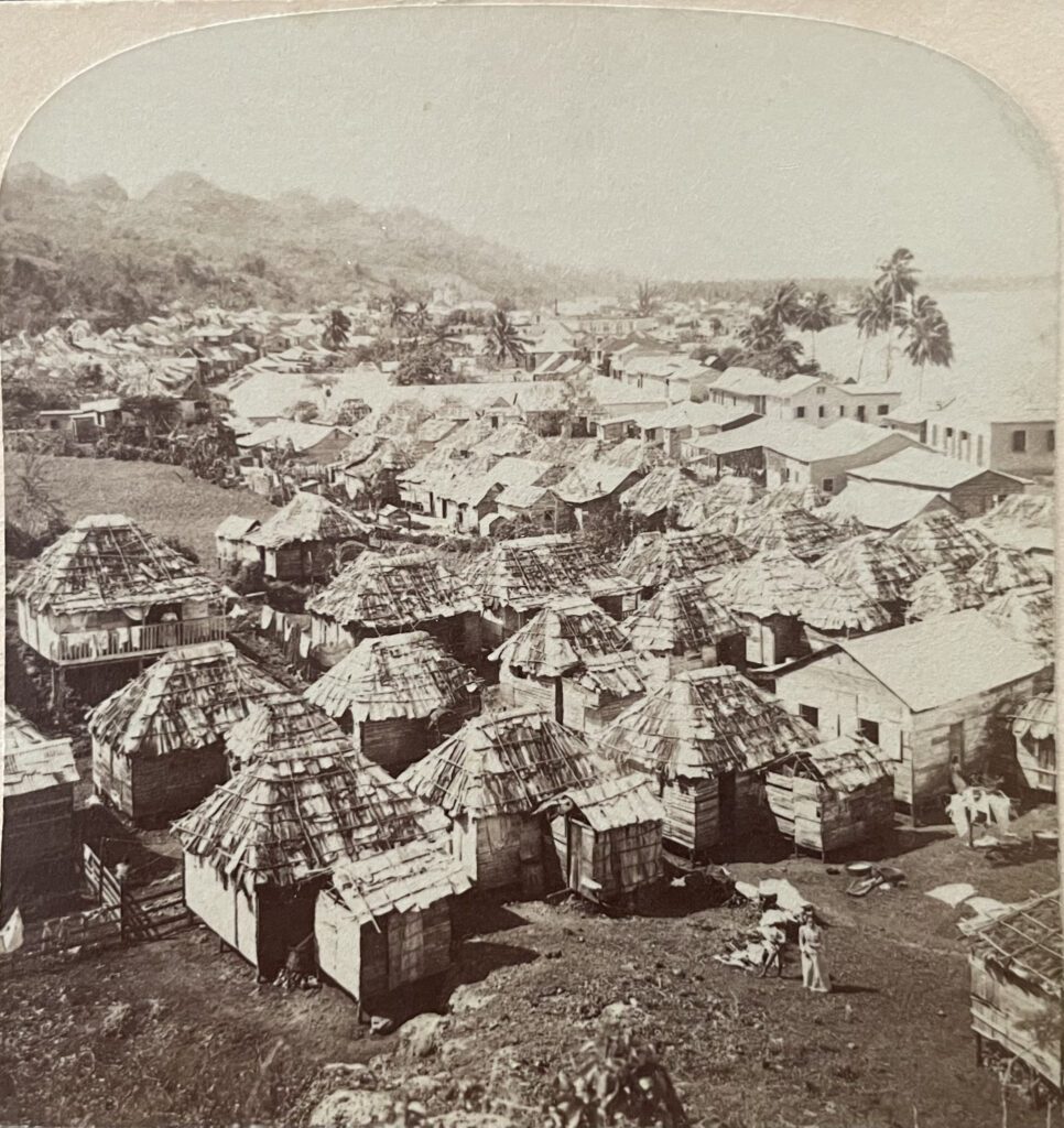 half of a stereocard view of Aguadilla in 1899
